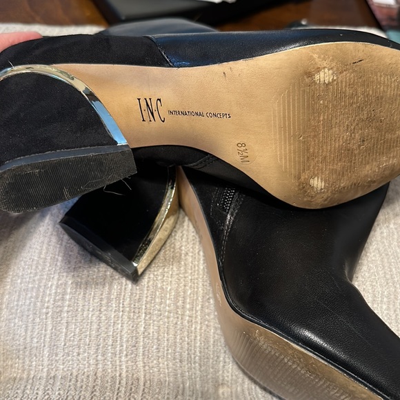 INC black boots with gold accent - Picture 2 of 4